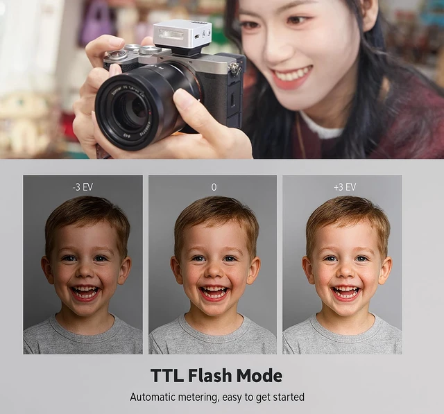 Alt view image 6 of 7 - Godox IT20 O IT20O Flash for Olympus, GODOX Mini Camera Flash | TTL/Manual Modes,7.4V 300mAh Battery,1.5s Recycle,with ± Increment,Hot Shoe Triggering,Includes Spreader/Color Filter (Black