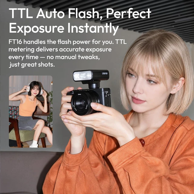 Alt view image 2 of 7 - ULANZI FT16 TTL Camera Flash for Sony, 2-in-1 GN16 Speedlite & Video Light | 500 Flashes, 90° Flip Head, 3*Magnetic Filters, 2500K-6500K On-Camera Speedlite Fill Light for Street, Portrait & Vlog