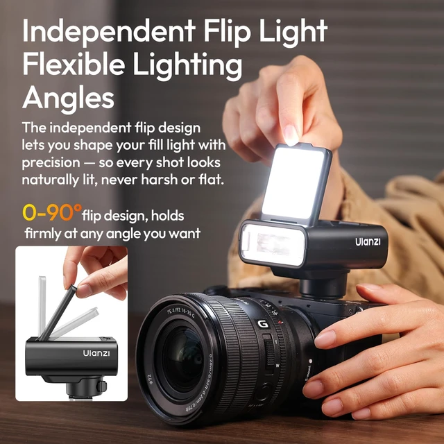 Alt view image 3 of 7 - ULANZI FT16 TTL Camera Flash for Sony, 2-in-1 GN16 Speedlite & Video Light | 500 Flashes, 90° Flip Head, 3*Magnetic Filters, 2500K-6500K On-Camera Speedlite Fill Light for Street, Portrait & Vlog