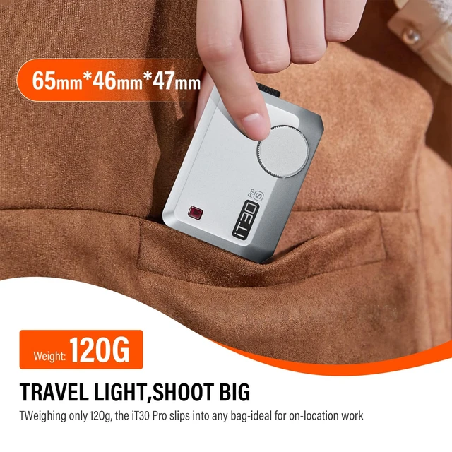 Alt view image 6 of 7 - Godox iT30 Pro C Mini TTL Flash Compatible for Canon Cameras Godox iT30ProC | Wireless Master & Receiver 2.4G Wireless Touchscreen, GN15, 1/8000s HSS Speedlite, Built-in Diffuser and Lithium Battery