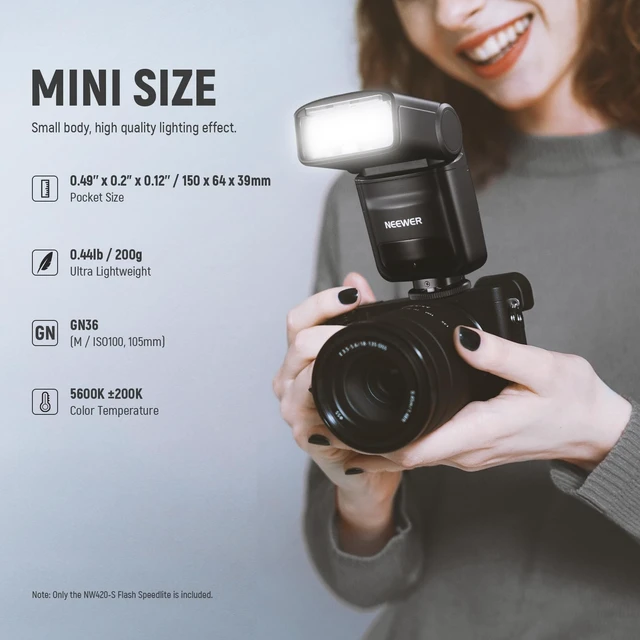 Alt view image 2 of 7 - NEEWER NW420-S Mini TTL Speedlite Flash, 2.4G Master Slave Mode, GN36 HSS Speedlight, Compatible with Sony A9/A7R/A7/A7S/A7C/A6x00/A99/A350