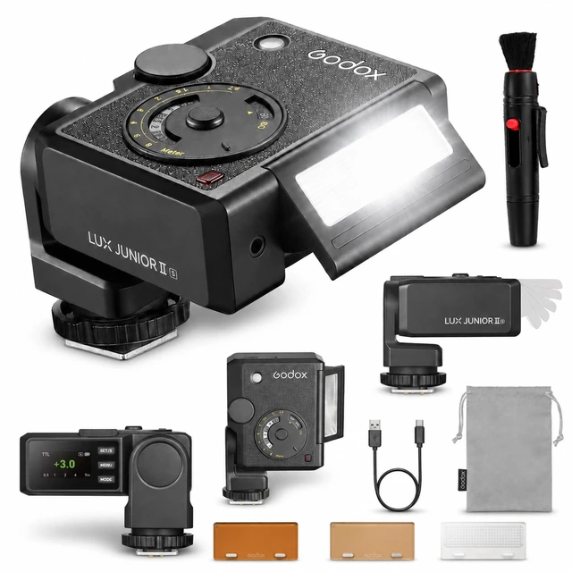Main image of Godox Lux Junior II S TTL Retro Flash for Sony A9 III A7 IV, GN18 1/80000s | Dual-Axis Design | TTL Auto Flash | Global Shutter Sync up to 1/80000s | 1.5s Recycle | 400 Full-Power Flashes
