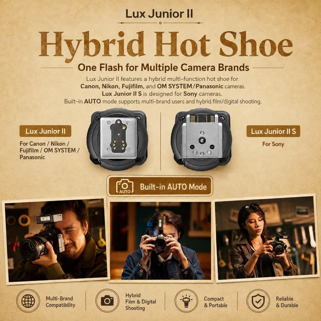 Alt view image 3 of 7 - Godox Lux Junior II S TTL Retro Flash for Sony A9 III A7 IV, GN18 1/80000s | Dual-Axis Design | TTL Auto Flash | Global Shutter Sync up to 1/80000s | 1.5s Recycle | 400 Full-Power Flashes