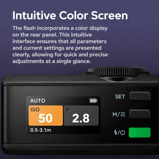 Alt view image 5 of 7 - Godox iM30Pro iM30 Pro Mini Camera Flash for Sony ZV1 ZVE10 Ricoh GR3 | for Canon Fuji Leica Nikon, Built-in Battery Tiltable Head Retro AUTO Camera Speedlite,Single-Contact Hotshoe, GN15 1.5s