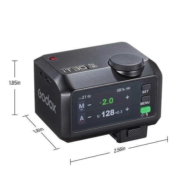 Alt view image 2 of 7 - Godox iT30 Pro N Mini TTL Flash Compatible for Nikon Cameras Godox iT30ProN | Wireless Master & Receiver 2.4G Wireless Touchscreen, GN15, 1/8000s HSS Speedlite, Built-in Diffuser and Lithium Battery