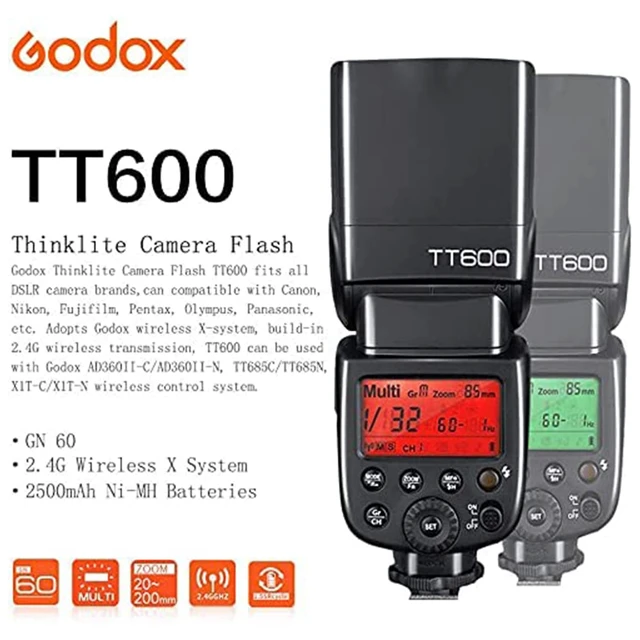 Alt view image 2 of 7 - Godox TT600 2.4G Flash Speedlite for Canon Nikon Pentax Olympus Fujifilm Panasonic Pentax Cameras