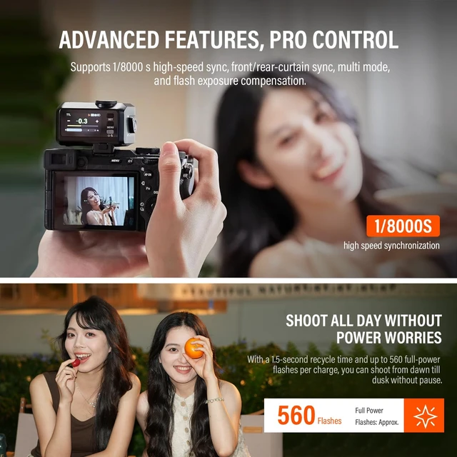 Alt view image 6 of 7 - Godox iT30 Pro N Mini TTL Flash Compatible for Nikon Cameras Godox iT30ProN | Wireless Master & Receiver 2.4G Wireless Touchscreen, GN15, 1/8000s HSS Speedlite, Built-in Diffuser and Lithium Battery