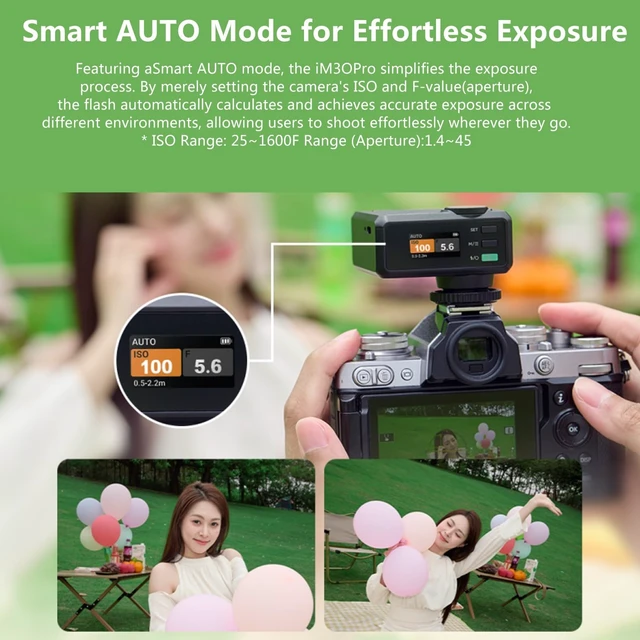 Alt view image 4 of 7 - Godox iM30Pro Mini Camera Flash for Canon Fuji Leica Nikon | for Sony ZV1 ZVE10 Ricoh GR3, GN15 1.5s, Tiltable Head Retro AUTO Camera Speedlite,Single Contact Hotshoe