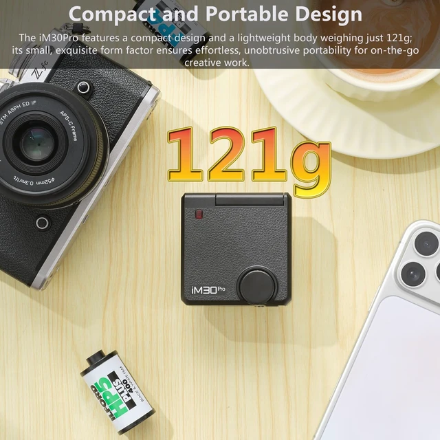 Alt view image 3 of 7 - Godox iM30Pro Mini Camera Flash for Canon Fuji Leica Nikon | for Sony ZV1 ZVE10 Ricoh GR3, GN15 1.5s, Tiltable Head Retro AUTO Camera Speedlite,Single Contact Hotshoe