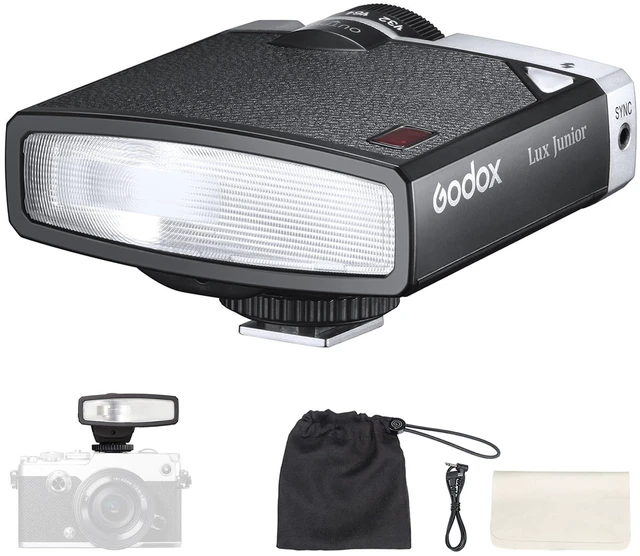 Main image of Godox Lux Junior Flash for Canon/Sony/Fujifilm/Nikon/Panasonic/Olympus | GN12 with 7 Levels Flash Power, 6000K±200K with S1/S2 Optical Control, GODOX Lux Junior Retro Camera Flash