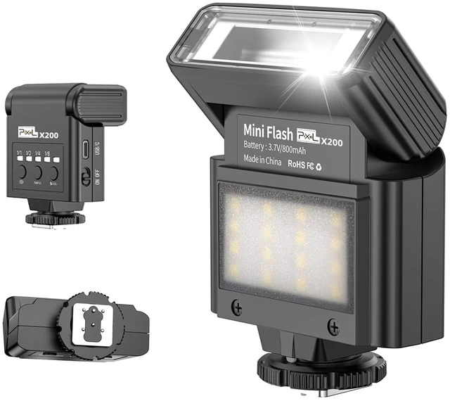 Main image of Camera Flash Speedlite for Canon Nikon Sony Fuji Pentax Olympus, with Continuous LED Light, Single Contact Hot Shoe, 4 Power Levels