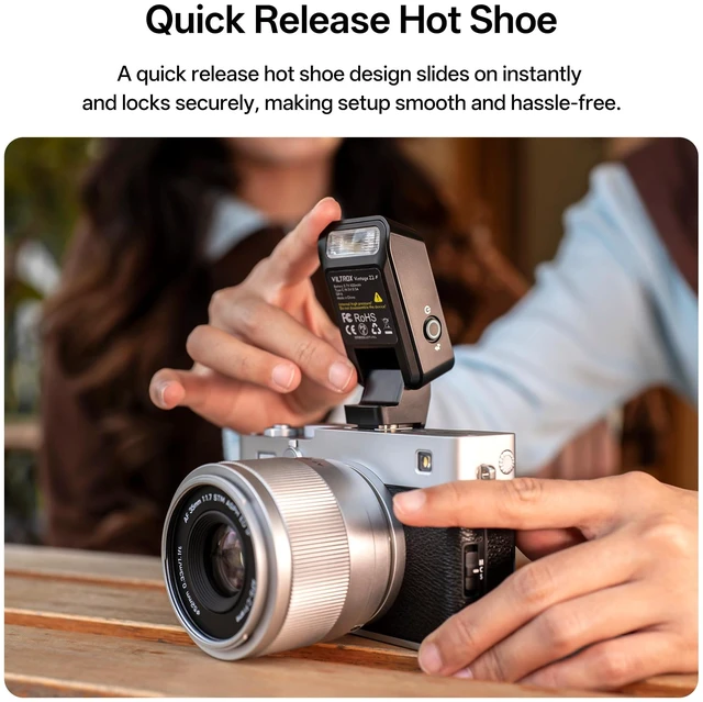 Alt view image 7 of 7 - VILTROX Vintage Z2-S Mini Flash Speedlite, GN6 Powerful 6500k TTL On-Camera Flash Light with 5 Power Levels, 700 Full-Power, 10Ws Output, 2s Recycle, Mini Camera Flash Compatible with Sony Cameras