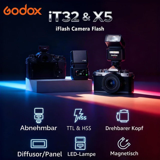 Alt view image 3 of 7 - Godox iT32 TTL Camera Flash with X5N Trigger for Nikon Z8, D500, D750, Z6 | 2.4G HSS 1/8000s,Hotshoe & Trigger 2-in-1; Compatible with Nikon D3100, D5, Z7 II, D3300 Z6II Z9 Z7 D5600 D750 D850 Z5 Z50