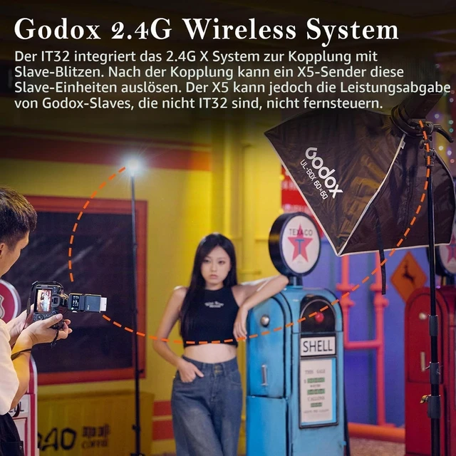 Alt view image 6 of 7 - Godox iT32 TTL Camera Flash with X5N Trigger for Nikon Z8, D500, D750, Z6 | 2.4G HSS 1/8000s,Hotshoe & Trigger 2-in-1; Compatible with Nikon D3100, D5, Z7 II, D3300 Z6II Z9 Z7 D5600 D750 D850 Z5 Z50