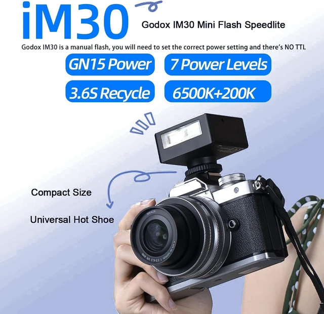 Alt view image 7 of 7 - Godox Mini Flash Camera Flash Speedlite for Sony ZV1/ZV-E10, Canon, Nikon, Fuji & Ricoh GR3 GN15, 7-Level Power Adjustment, 230 Flashes with Cameras with Single-Contact Hotshoe with Diffuser