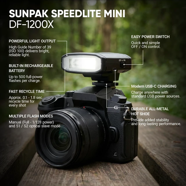 Alt view image 7 of 7 - Sunpak Universal Mini Speedlite, Pocket Size with Built-in LED Panel