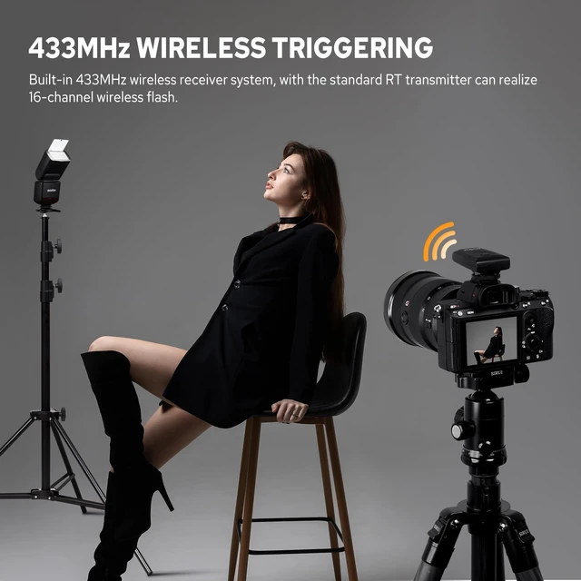 Alt view image 4 of 7 - TT520III Camera Flash for Canon/Sony/Fujifilm/Nikon/Panasonic/Olympus | RT-16 Wireless Trigger Transmitter, GN 33 Flash Speedlight S1/S2 Optical Sync, PC Sync Port GODOX TT520 III Flash Speedlite