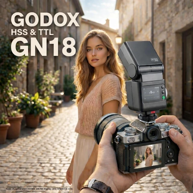 Alt view image 4 of 7 - Godox IT32 TTL Mini Camera Flash for Nikon Cameras | X5N Flash Trigger,Magnetic Hotshoe,2.4G Wireless,GN18, Recycle Time 1.5s, Touch Screen,LED Modeling Light