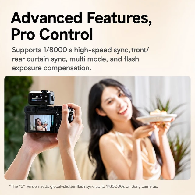 Alt view image 7 of 7 - Godox iT30Pro F TTL Mini Camera Flash for Fujifilm XT4 XT3 XT30 XT20 | XT2 X100F X100T XPro2 XE1 XA3 GFX 50S etc, 2.4G HSS 1/8000s TTL Auto Exposure, 2.8" Touchscreen & Dial(Black)