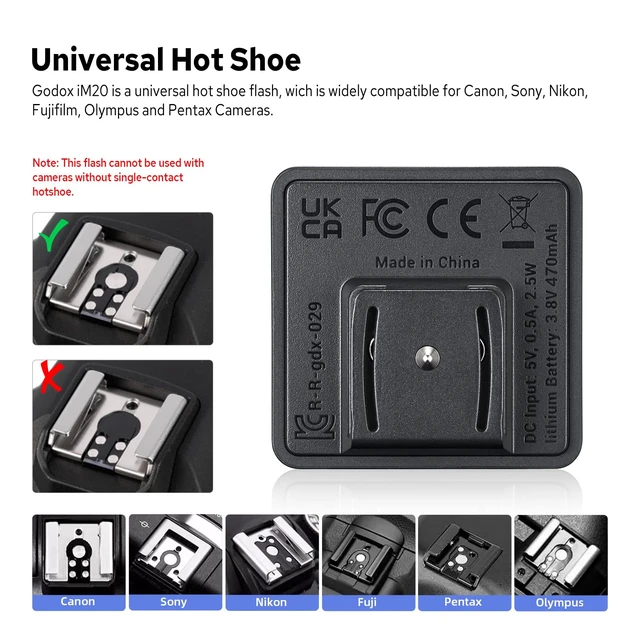 Alt view image 5 of 7 - GODOX iM20 Mini Flash, GN10 Hot Shoe Mini Flash, Built in Battery | 440 Full Power Flashes, USB-C Charging, 5 Power Levels, for Canon Sony Fuji Nikon Panasonic Olympus, for Sony ZVE10, ZV-1
