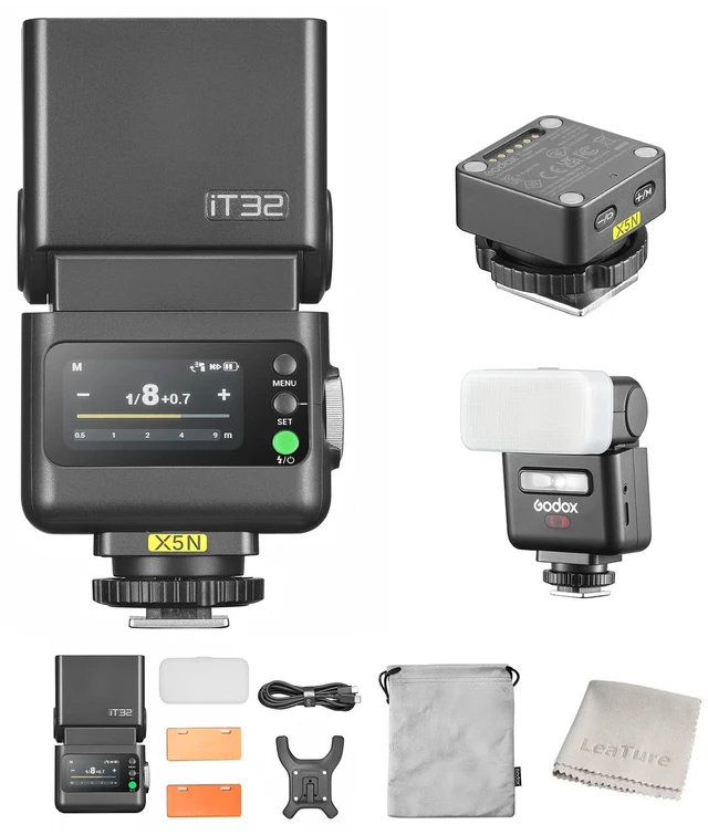 Main image of GODOX iT32 TTL Camera Flash with X5N Wireless Trigger for Nikon | Magnetic Hotshoe & Trigger 2-in-1, HSS 1/8000s, LED Modeling Light, Diffuser & Bounce Card, Rotatable Flash Head