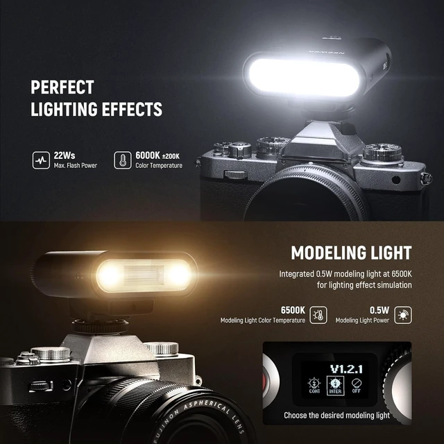 Alt view image 6 of 7 - NEEWER Z160 Single Contact Camera Flash, 22Ws GN14 6000K Speedlite Light | Compatible with Canon Nikon Sony Fuji Olympus Camera, A/M Mode 1/1-1/128 Power, 1100mAh, 650 Full Power Flashes 1.5s Recycle