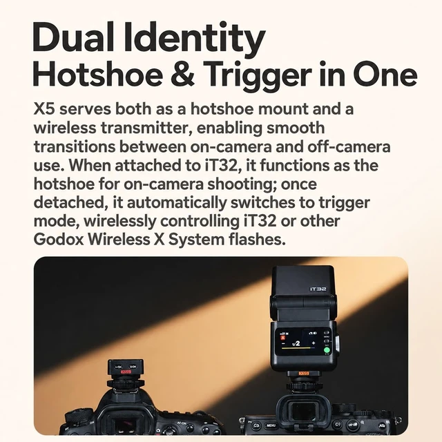 Alt view image 5 of 7 - GODOX iT32 TTL Camera Flash with X5C Trigger for Canon EOS R10,R7,R8 | EOS R6 Mark II, 90D, 80D, M50, EOS 5D Mark IV, EOS 6D Mark II, EOS R, RP, 77D, 800D, Magnetic Hotshoe & Trigger 2-in-1
