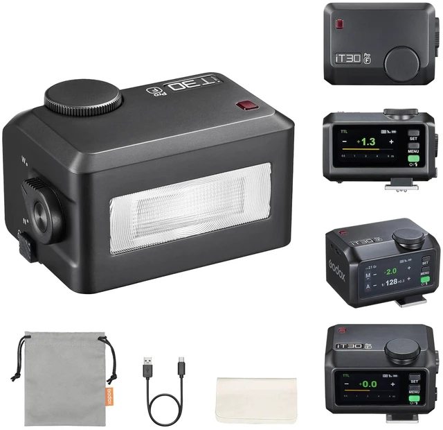 Main image of Godox iT30 Pro F Flash for Fujifilm, iT30Pro F Touchscreen Pocket Speedlite | Built-in Battery, 1.5s Recycle, 560 Full Power Flashes, 2.4G 1/8000 HSS, GODOX iT30ProF iT30Pro-F TTL Mini Flash for Fuji