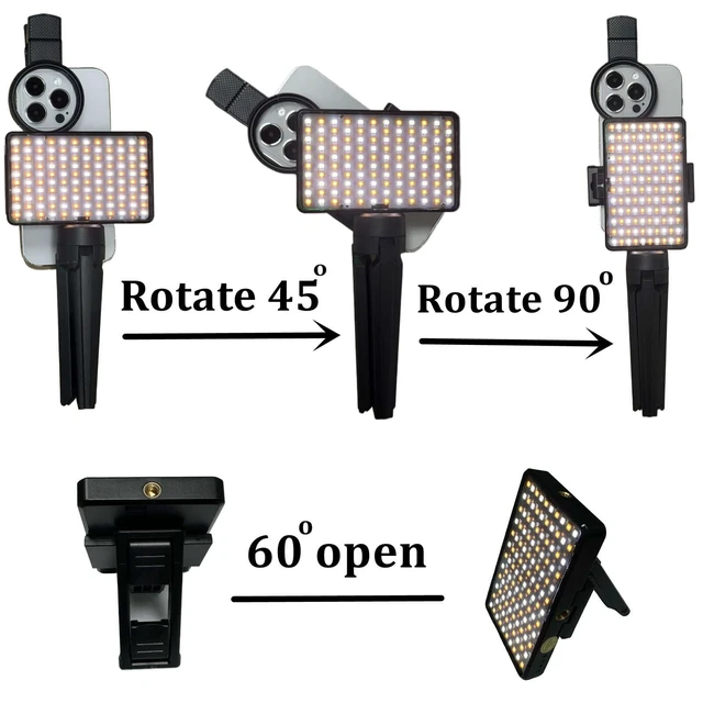 Alt view image 3 of 6 - Yadsux CPL Polarized Selfie Light with 120 LEDs, 2500K-9000K Dimmable Phone Fill Light for Tattoo3000mAh, 52mm CPL Filter for Tattoo Artist, Food, Jewelry Shooting
