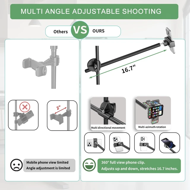 Alt view image 6 of 7 - Large Ring Light with 72" Tripod Stand, (Pink, 13)