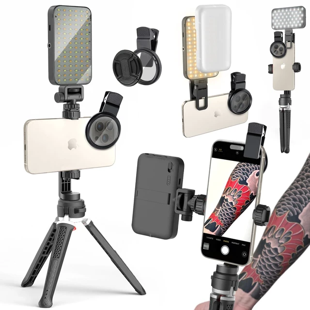 Main image of LED Selfie & Tattoo Light with 52MM CPL Filter Lens 360° Rotatable Clip Tattoo Equipment/Tripod Stand/Phone Holder,Fill Lighting Remove Reflection for Art Food Jewelry Photography Video Recording