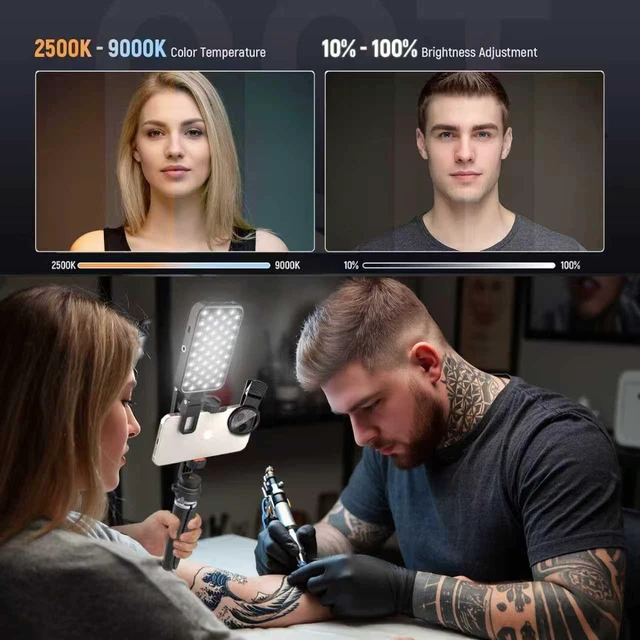 Alt view image 6 of 7 - LED Selfie & Tattoo Light with 52MM CPL Filter Lens 360° Rotatable Clip Tattoo Equipment/Tripod Stand/Phone Holder,Fill Lighting Remove Reflection for Art Food Jewelry Photography Video Recording