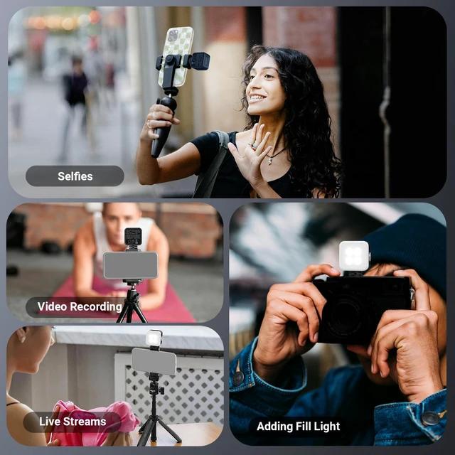 Alt view image 6 of 7 - NEEWER Basics N1 Magnetic Phone Flash Speedlite & Selfie Light, 700mAh Mini | Compatible with iPhone Samsung Android, 18Ws GN12 Equivalent LED Ring Fill Lighting with Display for Photo