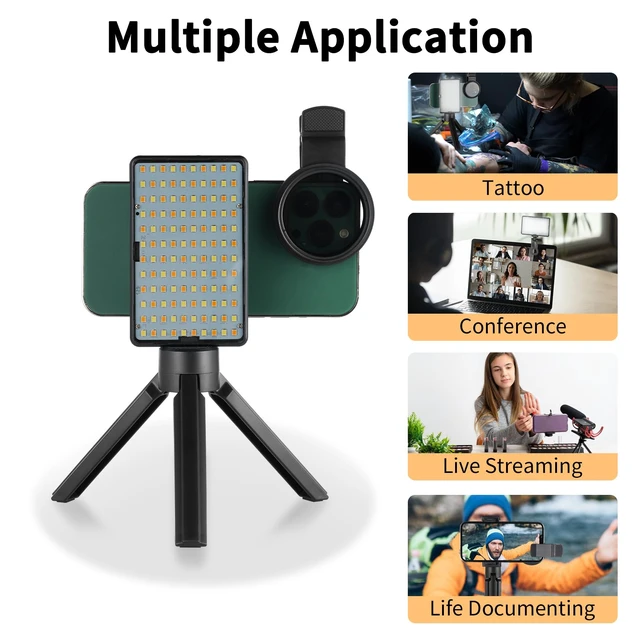 Alt view image 3 of 7 - 120 LED Polarized Light for Tattoo Kit Remove Glarefor Taking Tattoo Photos | with 52 mm Polarized CPL Len Tripod Stand, LED Tattoo Lamp, Multi-Function Clip,iPad Clip