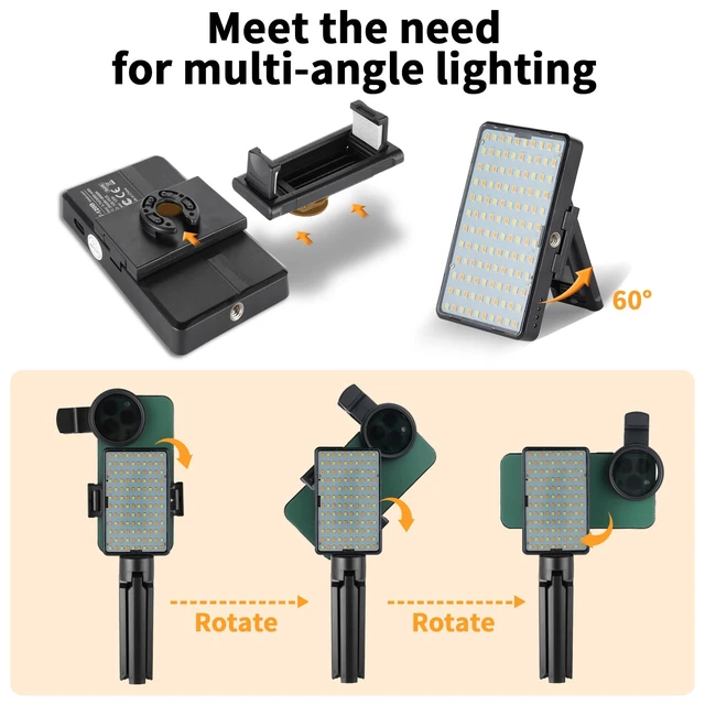 Alt view image 7 of 7 - 120 LED Polarized Light for Tattoo Kit Remove Glarefor Taking Tattoo Photos | with 52 mm Polarized CPL Len Tripod Stand, LED Tattoo Lamp, Multi-Function Clip,iPad Clip