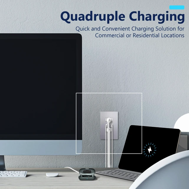 Alt view image 4 of 7 - LIDER USB-C 36W Power Delivery Wall Outlet, 15A Tamper-Resistant Receptacle | Matte Silver, Interchangeable Face Cover, Type-A & Type-C USB Ports, Wall Plate Included, UL Listed