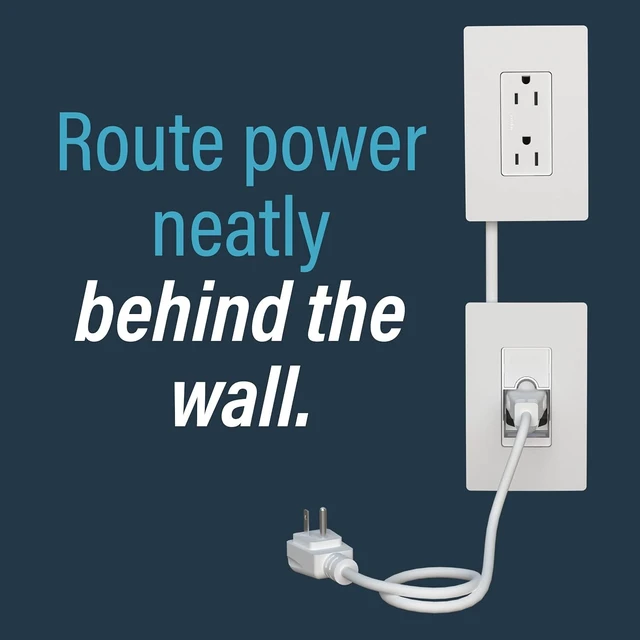Alt view image 7 of 7 - Legrand Wiremold 15 Amp In-Wall Outlet Relocation Kit, White, 1-Pack | Extend Power Without Rewiring, Move Outlet, Child Safe Tamper Resistant, Screwless Wall Plate, In Wall Power