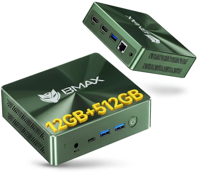 Main image of Bmax Mini PC Micro Desktop Computer 12GB DDR4 RAM 512GB NVMe SSD, Win 11 Pro,Intel Core i3-1000NG4 (Up to 3.2GHz), 4K Triple Display (Dual HDMI+Type-C), for Home Office HTPC, Wi-Fi 5, BT 4.2 B6Plus