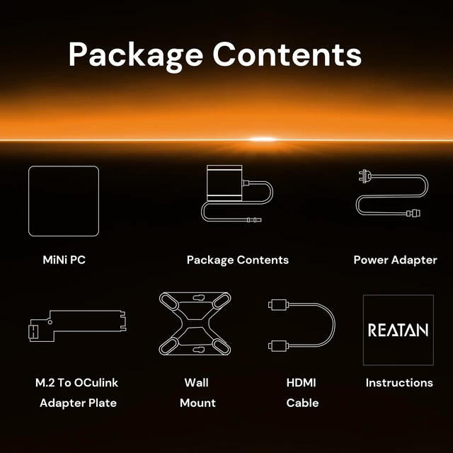 Alt view image 5 of 7 - Reatan AI Oculink Mini Barebone PC AMD Ryzen 7 255 (8C/16T Upgraded 8745HS) Radeon 780M NO SSD & NO RAM & NO OS 8K Quad-Screen Display Desktop Gaming Mini Computers WiFi 7 BT:5.4 Built-in Speaker