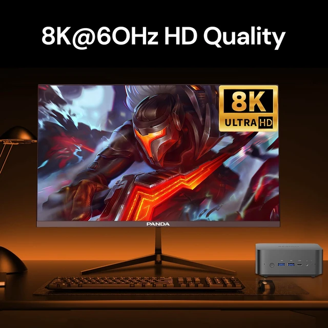 Alt view image 7 of 7 - Reatan AI Oculink Mini Barebone PC AMD Ryzen 7 255 (8C/16T Upgraded 8745HS) Radeon 780M NO SSD & NO RAM & NO OS 8K Quad-Screen Display Desktop Gaming Mini Computers WiFi 7 BT:5.4 Built-in Speaker