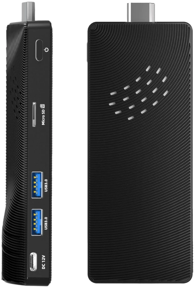 Main image of Mini PC Stick Fanless, Micro Desktop Computer Win 10 Celeron J3455, 4GB RAM 64GB eMMC, Gigabit Ethernet, 4K@60Hz Output, WiFi BT 5.0 for Industrial IOT, Business, Office & Digital Signage