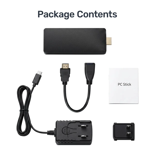 Alt view image 6 of 7 - Mini PC Stick Fanless, Micro Desktop Computer Win 10 Celeron J3455, 4GB RAM 64GB eMMC, Gigabit Ethernet, 4K@60Hz Output, WiFi BT 5.0 for Industrial IOT, Business, Office & Digital Signage