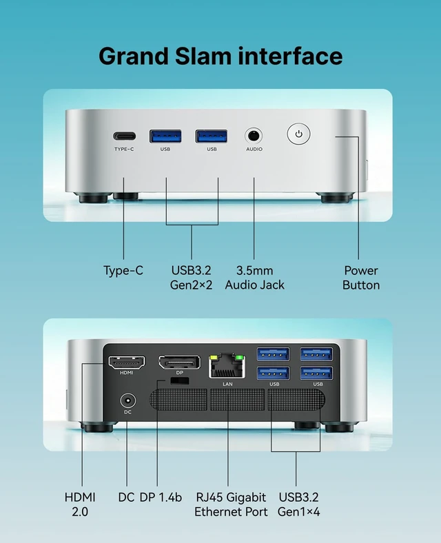 Alt view image 6 of 7 - ACEMAGIC Mini PC Win-dows 11 Pro Ryzen 3 PRO 7330U 8GB RAM 256GB SSD 28W | Beat N5095/3500U/3200U/N95 up to 4.3GHz Mini Desktop Computers, Triple-Screen 4K Display WiFi 5 BT4.2 RJ45 for Home/Office