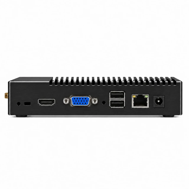 Alt view image 3 of 6 - HKAIOT Fanless Mini PC, AMD 6400T Quad-Core, Industrial Small Compute, Dual Display, Gigabit Ethernet, Wi-Fi, Blue-Tooth, USB 3.0, Fanless Mini Desktop PC, 4GB RAM 64GB SSD