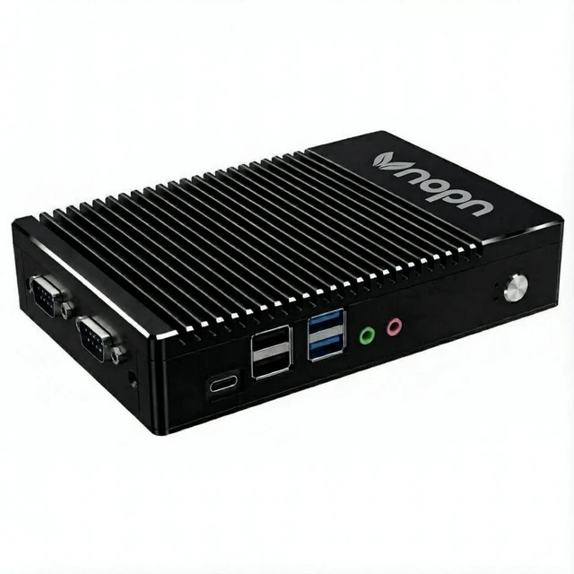 Main image of HKAIOT Fanless Mini PC, AMD 6400T Quad-Core, Industrial Small Compute, Dual Display, Gigabit Ethernet, Wi-Fi, Blue-Tooth, USB 3.0, Fanless Mini Desktop PC, 4GB RAM 64GB SSD