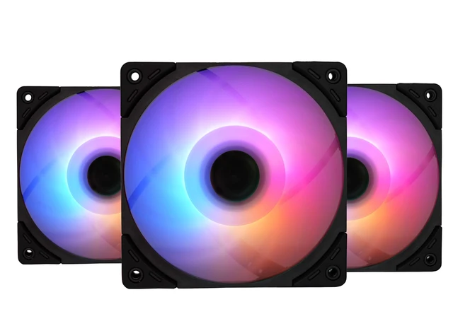 Alt view image 4 of 7 - Scythe Wonder Tornado 120mm ARGB Computer case Fan for Gaming and Performance Build,12V 4pin Power, 3pin ARGB Lighting, 25mm Thickness, PBT Material, 2500RPM, 3-Pack
