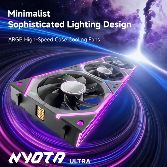 Alt view image 5 of 7 - AsiaHorse Nyota Ultra 120mm PC Case Fan - Space-Inspired Design (Infinity Mirror + RGB Ring), 9 Blades 58.5 CFM, Modular Build, Ultra-Quiet Silicone Pads, PWM Control-Quiet Hydro Bearing