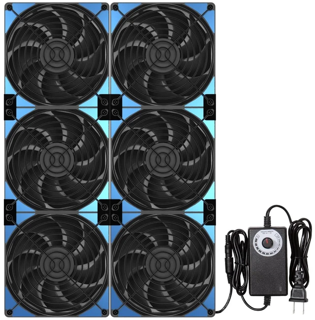 Main image of 120mmx6 720mm Adjustable PC Ventilation & Exhaust Fan with Speed Controller | High Airflow Magnetic Installation Industrial Fan Multi Configurations for Server Rack GPU Mining Cabinet Attic Greenhouse