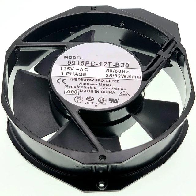 Main image of 5915PC-12T-B30 115V Cooling Fan, 35/32W 172×150×38MM Metal high Temperature Resistant Fan Enclosure Power Fan 50/60Hz