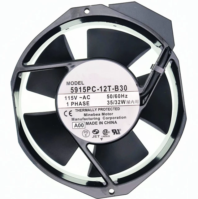 Alt view image 2 of 7 - 5915PC-12T-B30 115V Cooling Fan, 35/32W 172×150×38MM Metal high Temperature Resistant Fan Enclosure Power Fan 50/60Hz